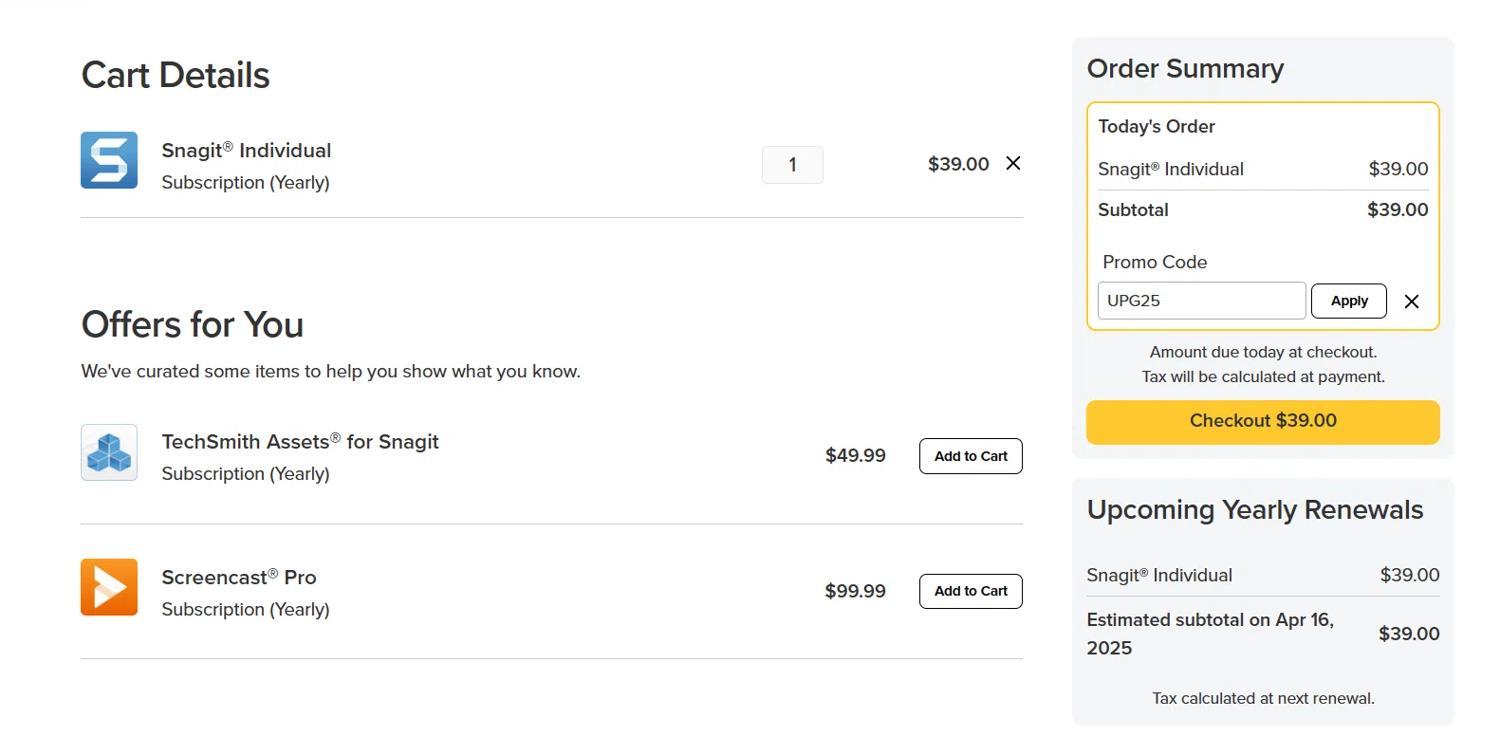 How to apply Techsmith coupon code